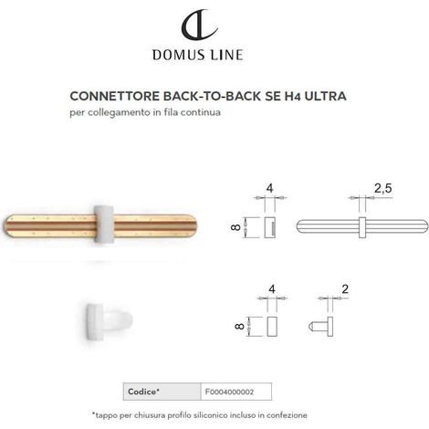 Connettore Domus Line Back-to-Back LED H4 Ultra con Tappo (1/2)