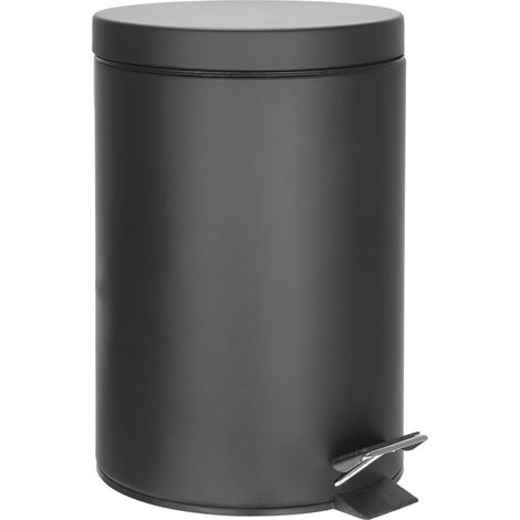 SIMPLE LINE poubelle ronde 3l, noir mat