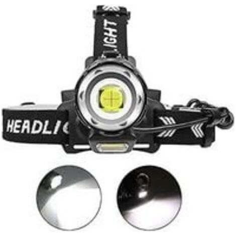 12000 Lumens Lampe Frontale LED Rechargeable,XHP90 Lampes Frontales Puissante Torche Frontale Haute Puissance Phare de Travail Zoomable 4 Modes avec Indicateur de Puissance pour Pêche Spéléo (1/5)