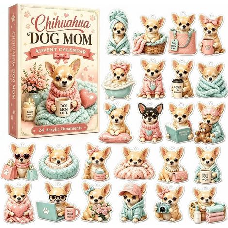 Calendrier de l'Avent 2026 Cocker Spaniel, 24 pendentifs acryliques 2D, décorations de sapin de Noël et cadeau de Noël pour les amoureux des chiens (1/5)