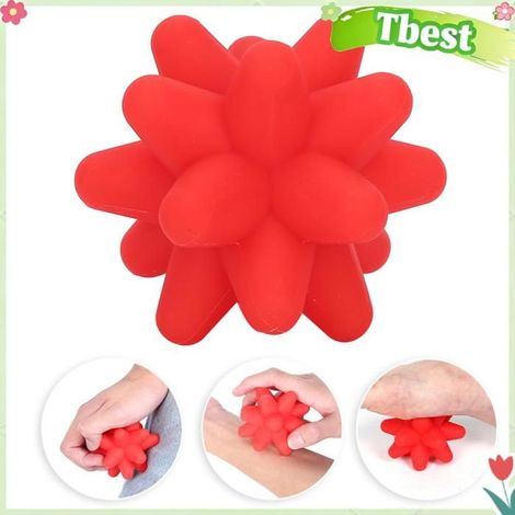 Tbest Balle de massage en silicone 2 Couleurs Balle de Massage Acupoint à Libération Musculaire Boule electromenager coussin Rouge (1/5)