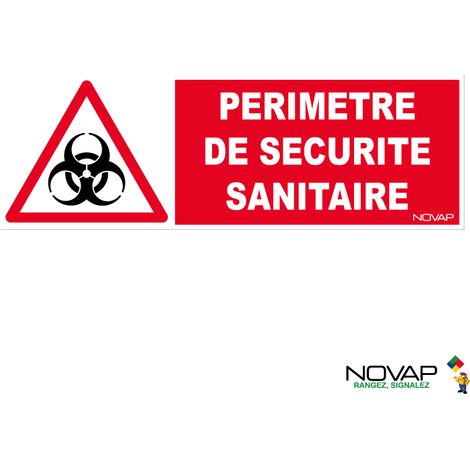 Panneau Périmètre de sécurité sanitaire - 450x150mm - 4064468