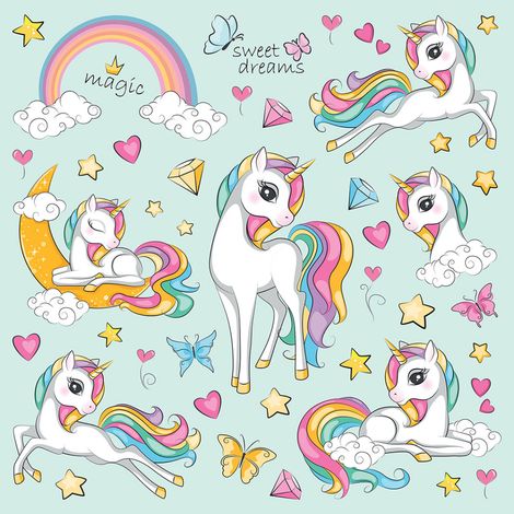 Sticker - Licorne magique - 30x30 cm