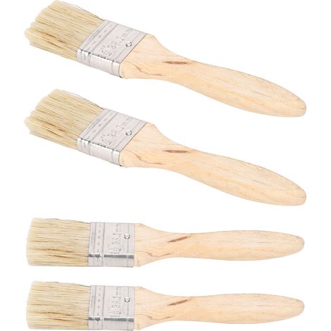 Ensemble de 20 pinceaux plats à manche en bois et poils artificiels pour le nettoyage des peintures (1/5)