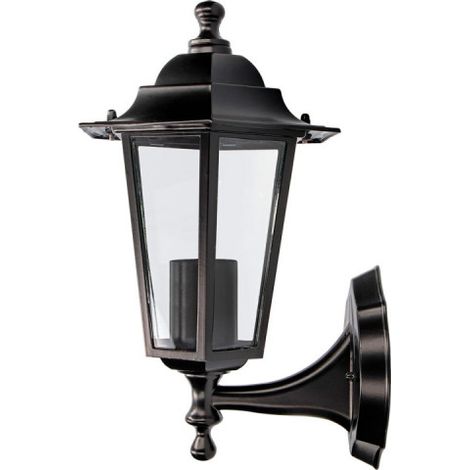 Außenwandleuchte Zurich aus Aluminium und EDM-Glas - 60W - E27 - Schwarz - Glühbirne nicht inbegriffen