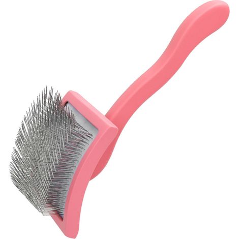 1 Brosse lisse pour chiens, poils longs, acier inoxydable, 21 x 10,6 x 7,8 cm, violette (1/5)