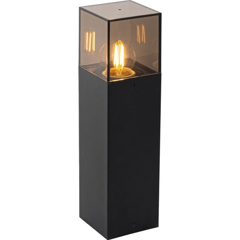 Stehende Außenleuchte schwarz mit Rauchglas 30 cm - Dänemark