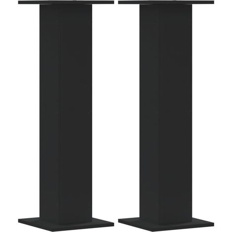Portavasi per fiori set da 2 30 x 30 x 95 cm in legno ingegnerizzato nero 020045284