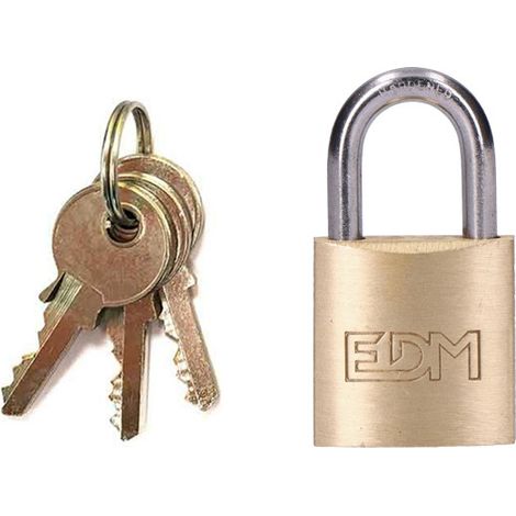 Candado de Latón Arco Normal 25x15mm Blíster EDM (1/2)