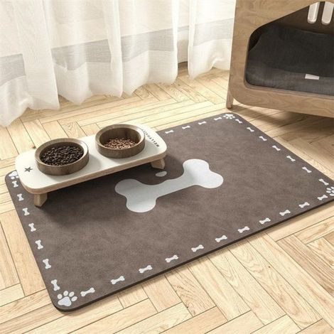 Tapis d'alimentation pour chiens et chats, format XXL 50 x 80 cm. Tapis d'alimentation en terre de diatomées. Séchage rapide. (1/5)