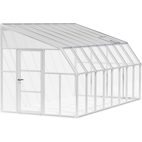 Palram – Véranda Sun Room 260x258 cm blanche – Structure en résine et aluminium – Panneaux polycarbonate double paroi – Résistante aux UV