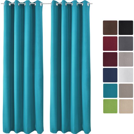 2x Beautissu tenda termica con occhielli - misure 140x245 cm (LaxLu) Turchese