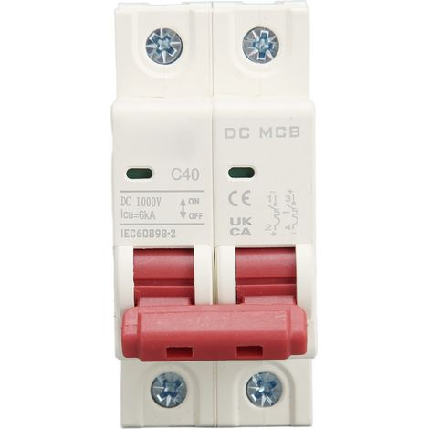 Disjoncteur miniature DC 2P DZ47s-63Z 40A 1000V, pouvoir de coupure 6000A, protection circuit (1/5)