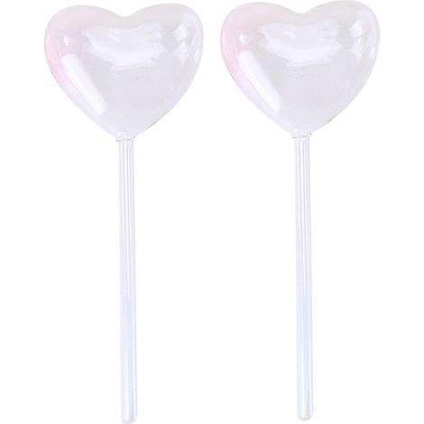 [Arroseur automatique] DripHeart (Pack de 2) avec réservoir en verre goutte et supports mousse - Forme cœur transparent pour plantes, irrigation goutte à goutte pratique (1/5)