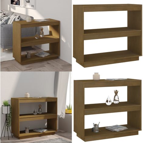 Bibliothèque Marron miel 80x35x71 cm Bois de pin massif - Bibliothèque - Meuble De Rangement - Bibliothèque En Bois - Bibliothèque Rustique - Étagère Murale - Home & Living (1/5)