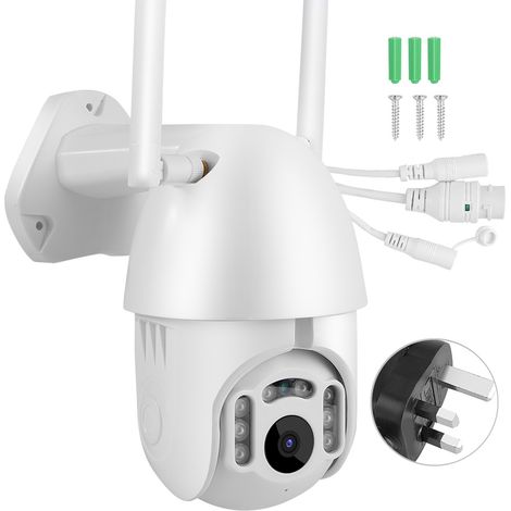 Caméra de surveillance WiFi PTZ extérieure 720P, IP étanche, dôme TUYA ONVIF 100-240V (UK) (1/5)