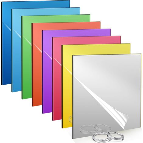 8 Pièces Plaque Acrylique Miroir Coloré 3mm 30 × 30cm Plexiglass (1/5)
