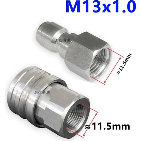 Raccord rapide pour nettoyeur haute pression (S) 1/4 pouce en acier inoxydable, filetage interne/externe. (1/5)