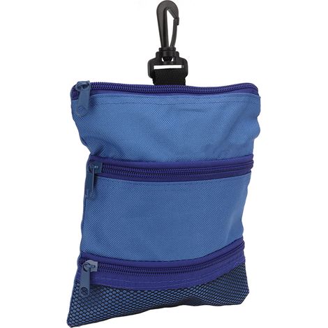 Sac à tees de golf portable, sac à balles de golf élégant avec plusieurs poches et clip, pour hommes et femmes, bleu (1/5)