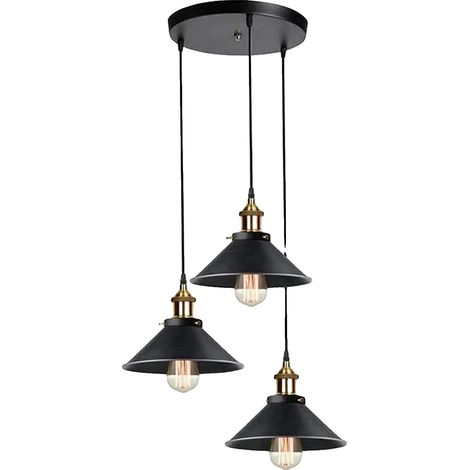Lámpara colgante, diseño vintage, 3 fuentes de luz, A8001, L (1/2)