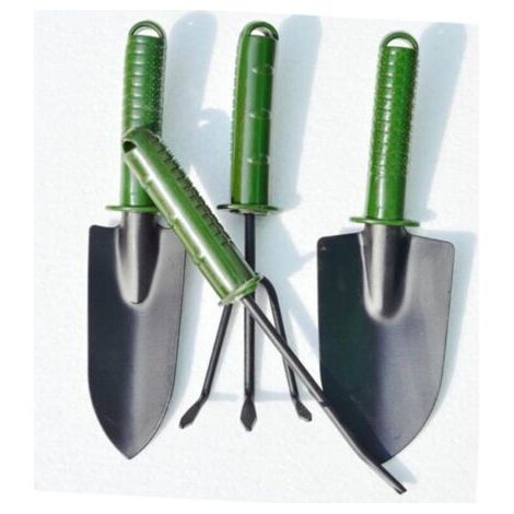 Pair Ensemble d'outils de jardinage 4 pièces en fonte d'aluminium pour travailler sur les balcons et les terrasses (1/5)