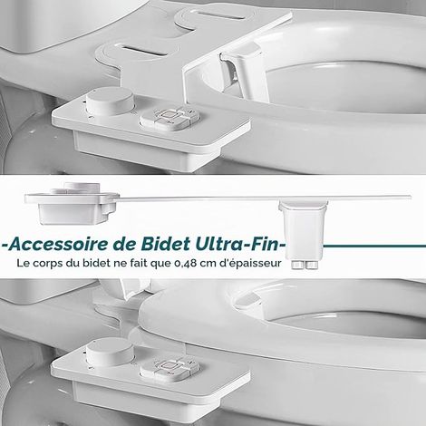 Bidet Sprayer Non-Electric with Double Retractable Nozzles Self Cleaning Front and Rear Cleaning Adjustable Push Button Cold Water (1/4)