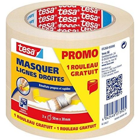 Tesa Nastro Adesivo Crema 50m x 3cm Set