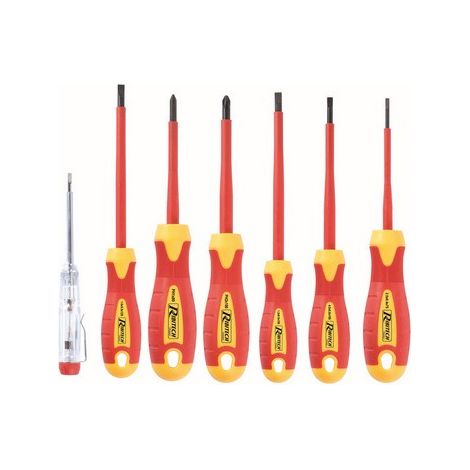 SET DI 7 CACCIAVITI DA ELETTRICISTA Misura: 2,5 - 4 - 5,5 - 6,5 - PH1 PH2