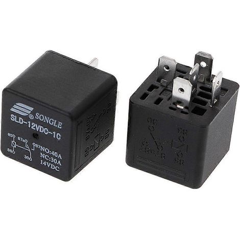 Deux relais haute puissance SLD-12VDC-1C 1,6W, contact normalement ouvert 40A, contact normalement fermé 30A, relais automobiles à 5 broches. (1/5)