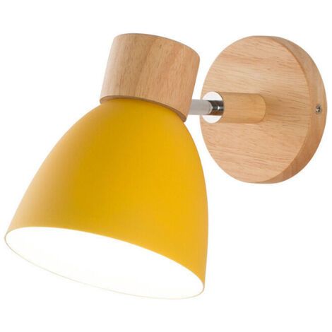 BUNTHAUS Nordic Metal Iron Macaron Chambre De Chevet Applique Murale Moderne Simple-Jaune