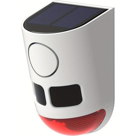 Alarme Solaire Extérieure avec Détecteur de Mouvement – Sirène de Sécurité 129dB, Flash LED Rouge, Batterie Lithium Intégrée (1/5)