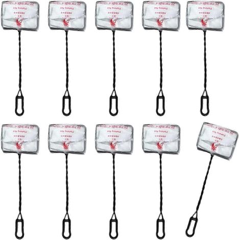Lot de 10 épuisettes pour aquarium, pêche en toute sécurité, outils de nettoyage d'aquarium, poignées ergonomiques, convient à une utilisation au bureau et à la maison, disponible en plusieurs couleur (1/5)