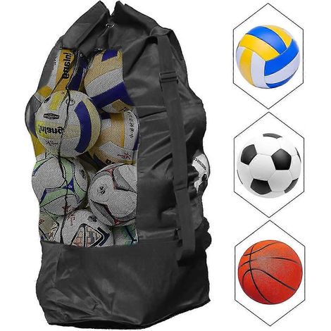Sac à ballons en filet Sxbd avec cordon de serrage ajustable, imperméable, idéal pour les entraîneurs de football, basketball et volleyball en extérieur. (1/5)