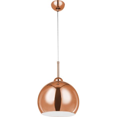 Premier Housewares Ceiling Lights Copper Finish Round Shape 3 Pendant Light Antique Ceiling Lighting Contemporary Pendant Hanging Lighting For Ceiling w24 x d24 x h120cm