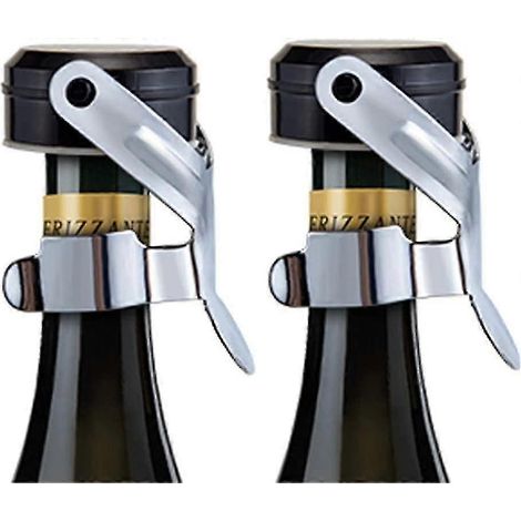 Bouchons de champagne Clover, lot de 2 bouchons en acier inoxydable pour bouteilles de champagne, Cava, Prosecco et vins mousseux.-AquaForge