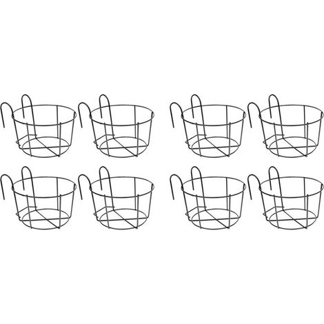 Adecuado para pequeños soportes colgantes para macetas en barandillas, soportes de hierro forjado para plantas, instalación de macetas en vallas metálicas y cestas para balcones.