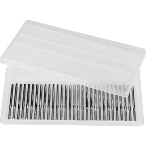 30 punte diamantate da 2,5 mm, kit di frese cilindriche, aghi per smerigliatrice, utensili per intaglio e incisione su giada (1/4)