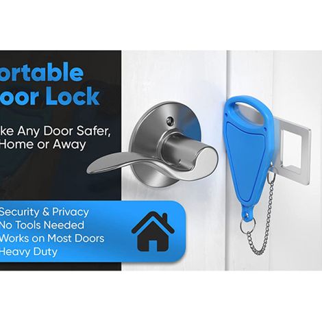 Cadenas de porte portable à deux trous, verrou de sécurité pour portes, armoires, voyage (1/4)