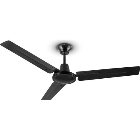 Ventilatore da soffitto a 3 pale in acciaio inox da 122 cm e 55 W – Portata d'aria 9963 m³/h – Telecomando con timer – Silenzioso 60 dB (1/5)