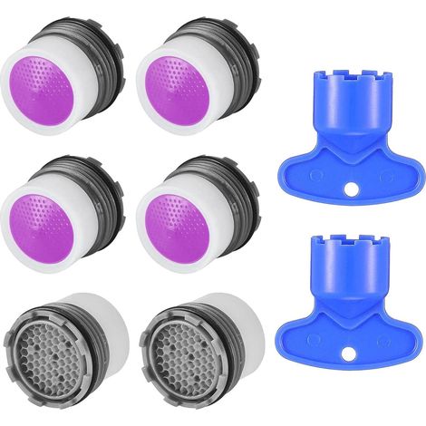 6 pièces aérateur de robinet, brise-jet de robinet M16 aérateur de robinet à filetage, filtres de robinet de lavabo avec 2 clés, filtre de robinet d'eau pour cuisine salle de bain (1/5)