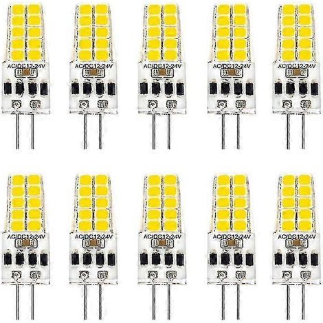 Paquete de 10 bombillas LED G4 de 3W, AC/DC 12V-24V, ángulo de haz de 360°, reemplazan a las bombillas halógenas. (1/5)