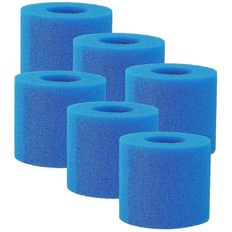 Lot de 6 cartouches de rechange en mousse filtrante pour piscine, réutilisables, durables et lavables, compatibles avec les accessoires de type V1. (1/5)