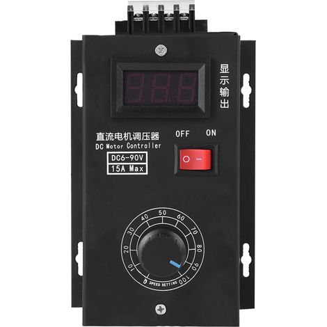 Universeller PWM-Drehzahlregler für 6V-90V Gleichstrommotoren mit speicherprogrammierbarer Steuerung (SPS), 15A-Regler und Spannungsanzeige. (1/5)