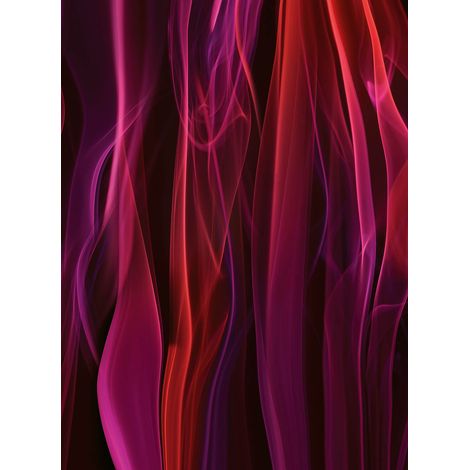 Papier peint panoramique moderne fumée rouge & violet | Tapisserie panoramique desig pour salon | Papier peint panoramique abstrait idéal chambre adulte - 192 X 260 cm (4 pièces) (1/2)
