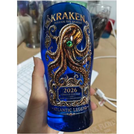 (B)Rhum épicé Kraken Black 2026, verre à whisky Atlantis, gobelet à cocktail nautique en forme de pieuvre, accessoires de bar