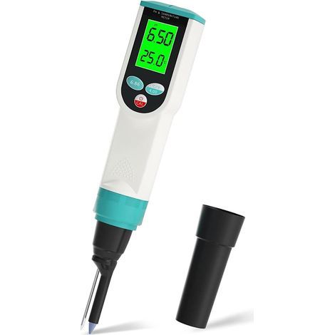 Medidor de pH para alimentos ATC con probador de pH, medidor de pH digital resistente al agua para alimentos con sonda de pH/temperatura de alta precisión. (1/5)