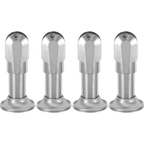 Lot de 4 Pieds de cloison WC, Acier inoxydable, Stable et durable, 15x6x1,8 cm, Pour toilettes publiques (1/5)