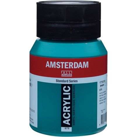 Peinture Acrylique - Vert phtalo - 675 - Amsterdam - Pot de 500ml (1/2)