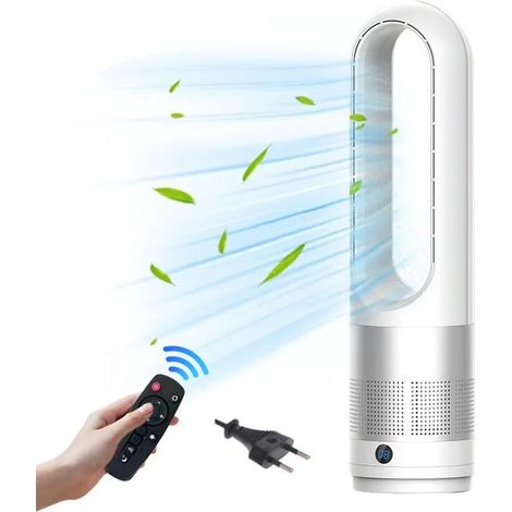 ventilateur portable et silencieux sans pales - 8 vitesses - Minuterie 8H - Oscillation 80° - Telecommande - Portable fan 18 pouces (1/5)