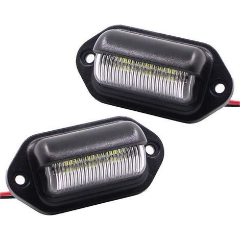 Lot de 2 feux de plaque d'immatriculation, 12 V, 6 LED, feu arrière pour camion, SUV, remorque, fourgonnette, éclairage de courtoisie, plafonnier et éclairage de chargement (1/5)